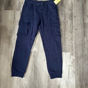 Boys Navy Cargo Jogger Pants